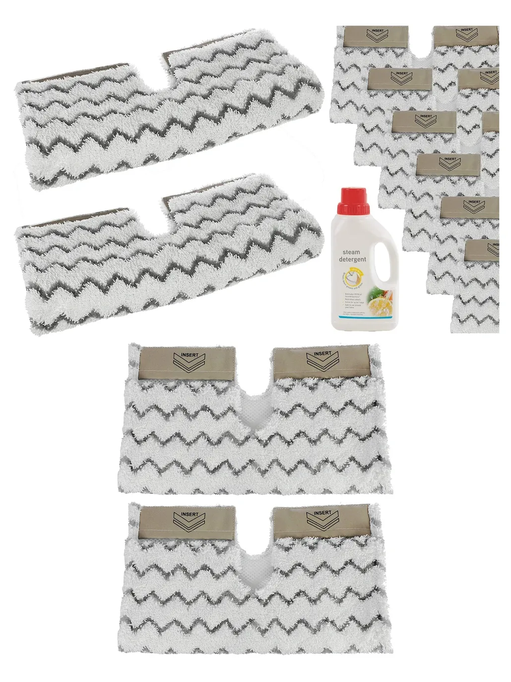 Shark Steam Mop Replacement Pads (S6001/S6003) 6‑Pack + 500ml Cleaner