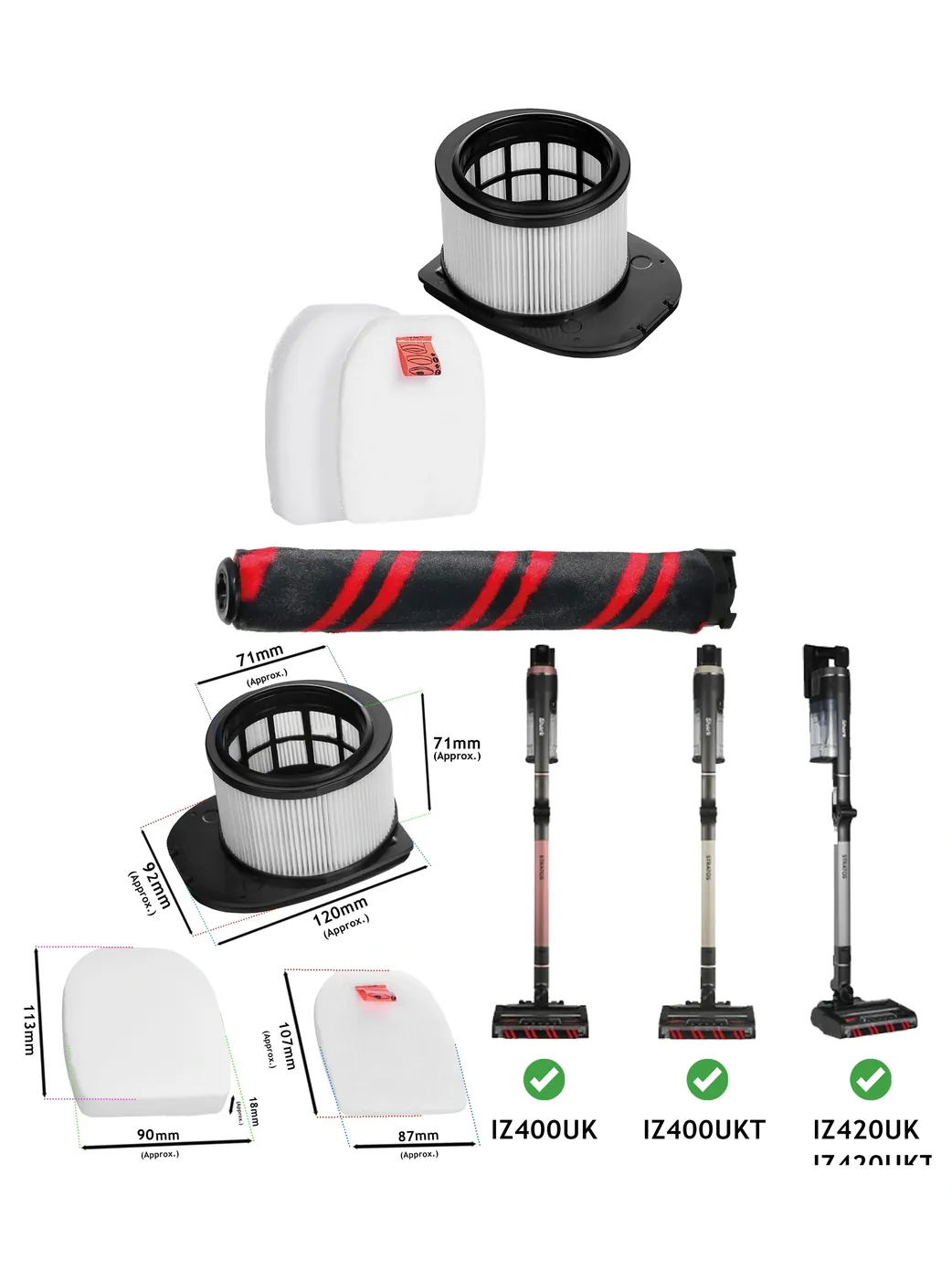 Shark Stratos Filter Kit for IZ400/IZ420 – Anti Hair Wrap & Brush Roll