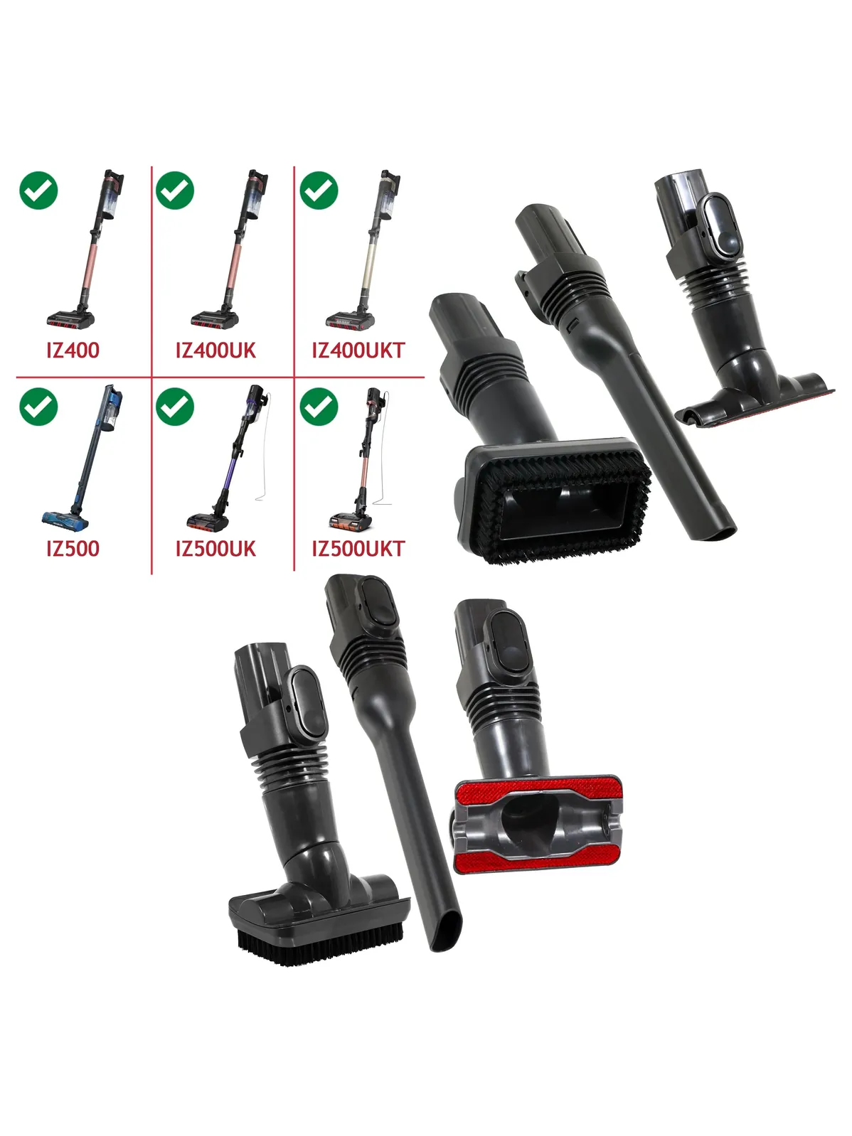 Shark Vacuum 3‑Piece Brush & Crevice Tool Kit for IZ400/IZ500 Models