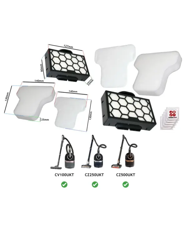 Shark Vacuum Filter Kit – Foam Felt + Freshener for CV100/CZ250/CZ500