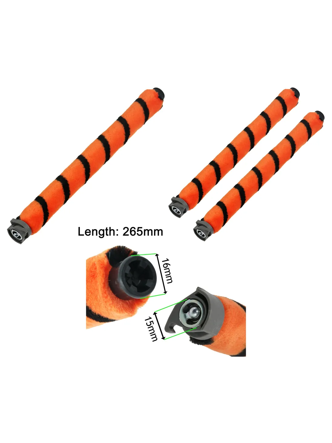 Shark Vacuum Soft Roller Brush Bar Pack of 2 for AZ910UK AZ702UK AZ950