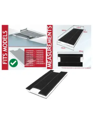 Siemens Hood Carbon Filter 395x196mm - fits LI46630-46930