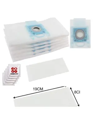 Siemens Vacuum Cleaner Dust Bags 5-Pack with Filter & 5 Freshener Tabs