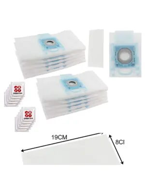 Siemens Vacuum Dust Bag Set: 10 Cloth Bags + 2 Filters + Fresh Tabs