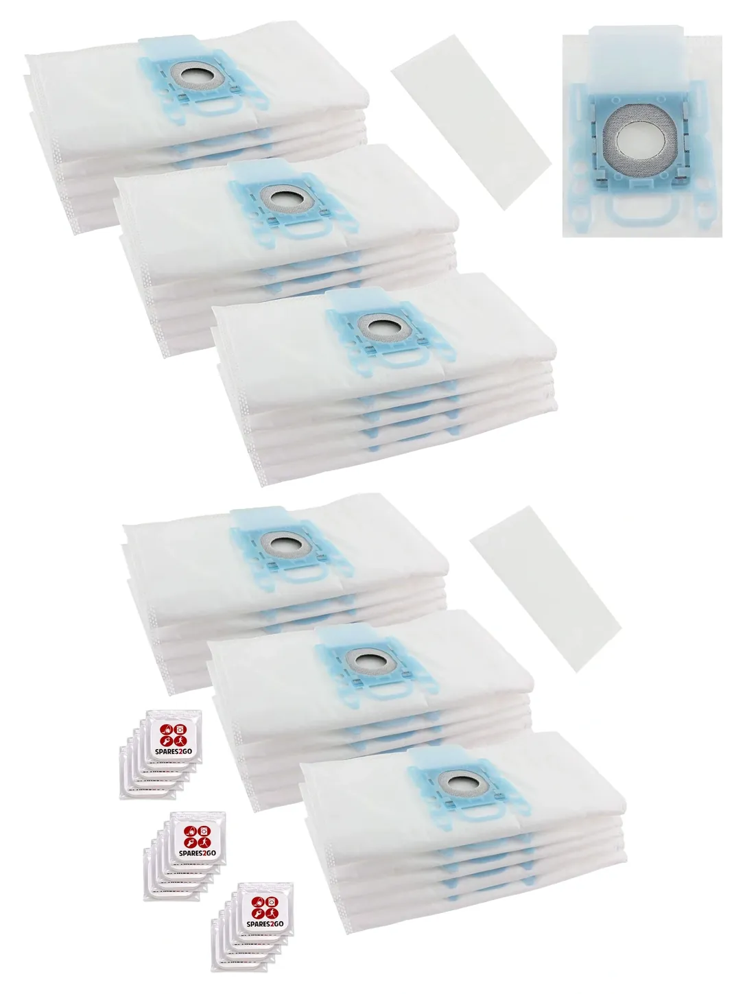 Siemens Vacuum Dust Bags – Cloth Pack 15 + 3 Filters & Freshener Tabs