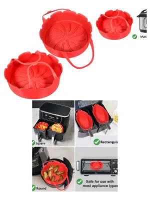 Silicone Air Fryer Liners - Non-Stick Tray with Handle