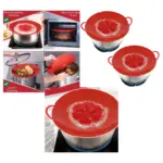 Silicone Pot Lid Guard – 2 Pack Spill Stopper for Saucepan/Steamer