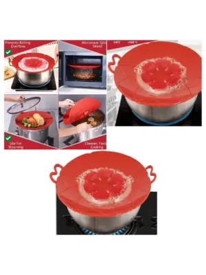 Silicone Pot Lid Spill Guard – Anti‑Boil Overflow Cover for Saucepans