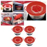 Silicone Pot Lid Spill Guard Set of 4 – Anti‑Boil & Overflow Cover