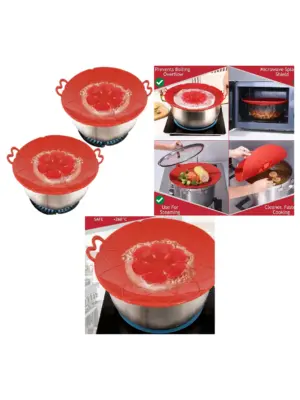 Silicone Pot Lid Spill Stopper – Anti‑Boil Cover for Saucepan