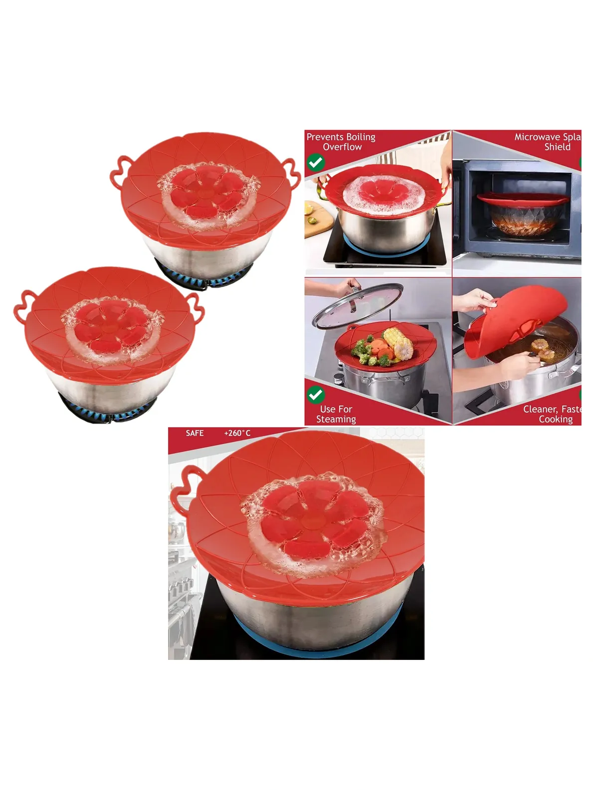 Silicone Pot Lid Spill Stopper – Anti‑Boil Cover for Saucepan