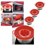 Silicone Saucepan Lid – Anti‑Boil Spill Stopper & Steamer Cover, 3 Pack