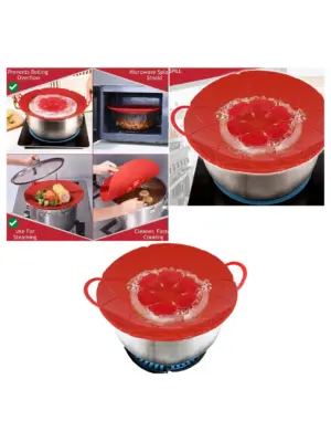 Silicone Saucepan Lid with Spill Guard – Anti‑Overflow Steamer Cover