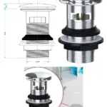 Silver 1-1/4" Round Clicker Sink Plug with Overflow Slot