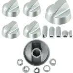 Silver AEG Oven Control Knob Set 4 Replacement Dials & Adapters