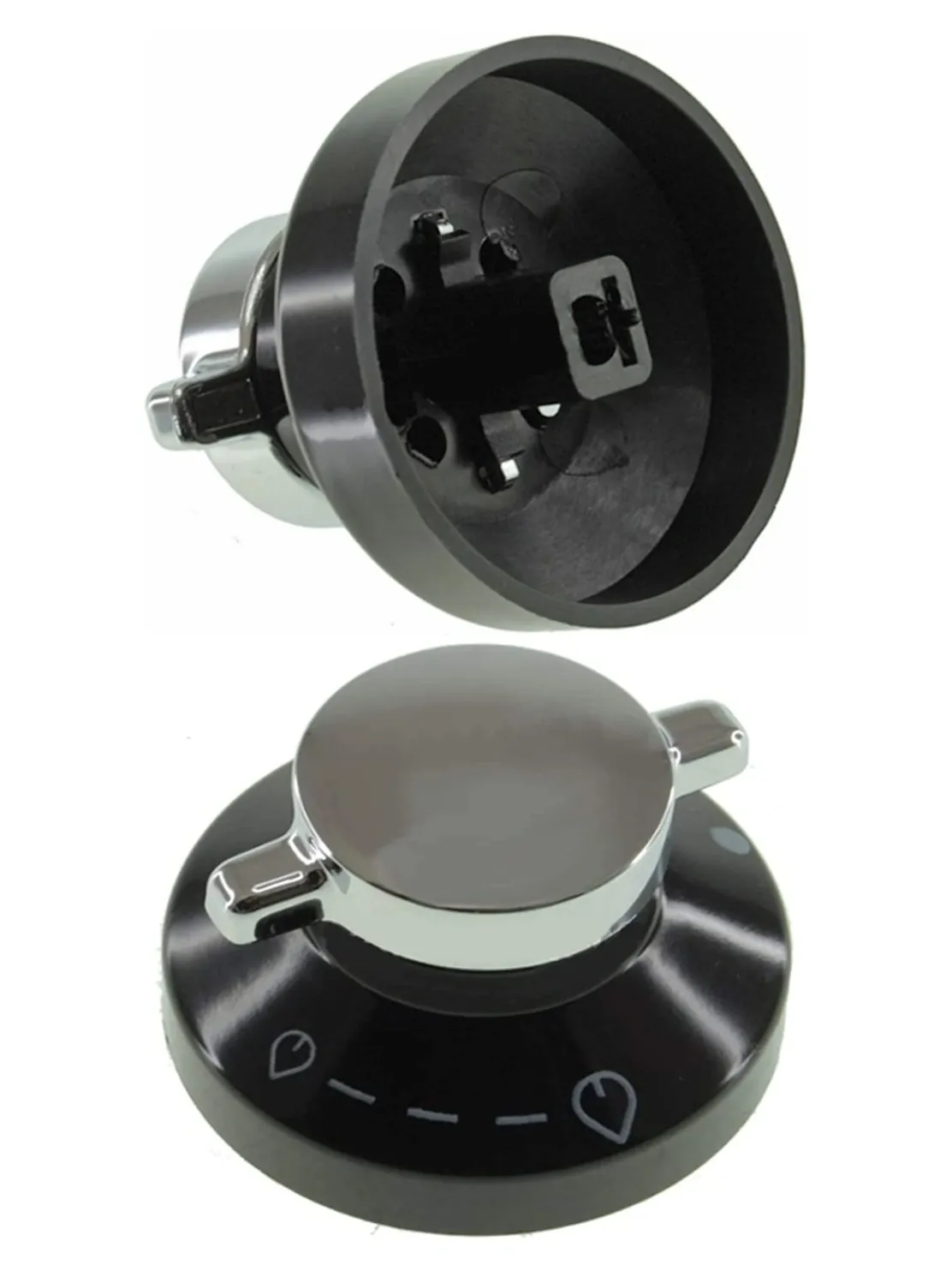Silver‑Black Gas Oven Knob for New World 600SIDLM