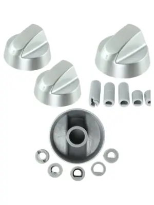 Silver Candy Oven Control Knob & Dial Set – 2 Pack Replacement