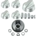 Silver Cannon oven control knob & adapter, pack of 4