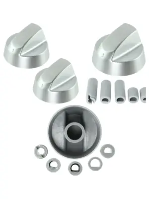 Silver Cannon Oven Control Knob, Dial & Adapter – 2 Pack