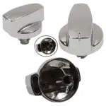 Silver Chrome Oven Control Knob for Stoves Part 444445412
