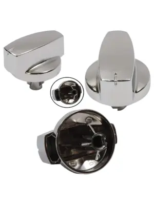 Silver Chrome Oven Control Knob for Stoves Part 444445412