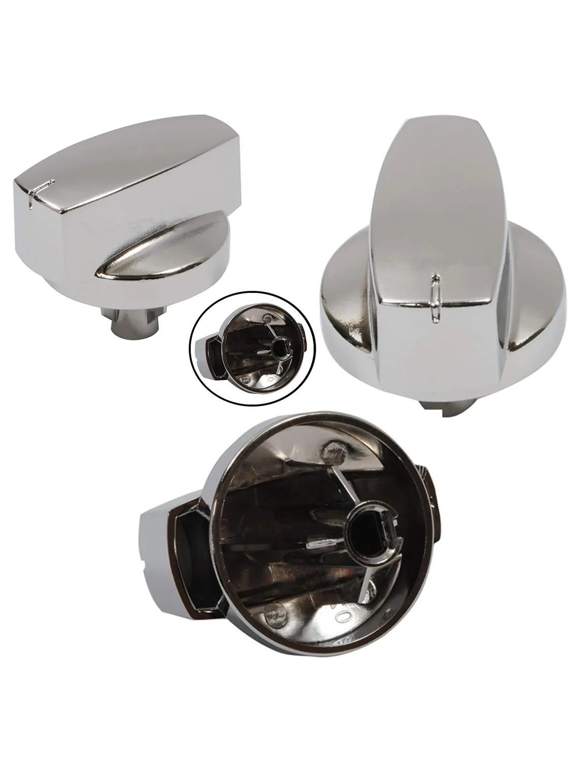Silver Chrome Oven Control Knob for Stoves Part 444445412