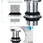 Silver Clicker Sink Plug 1-1/4" Round Universal for Kitchen & Bathroom