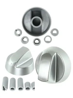 Silver Control Knob & Adapter Set for Diplomat Oven & Cooker