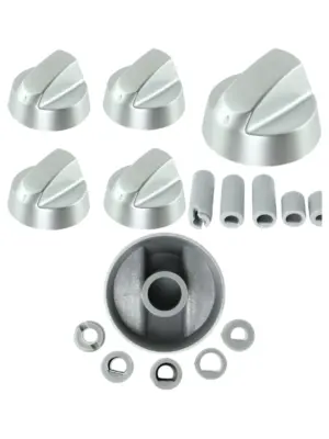 Silver control knob and adapter set for Diplomat ovens, 4 pcs