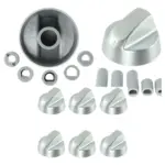 Silver Dial & Knob Set for Diplomat Ovens – 6 pcs