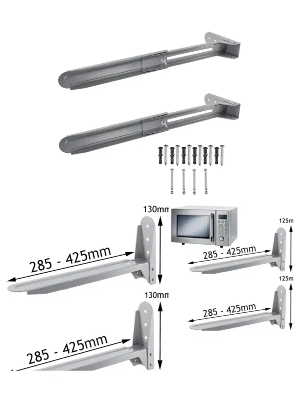 Silver Dual Wall Mount Brackets for Sharp Microwave Kitchen Use