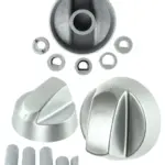 Silver Indesit Oven Control Knob & Adapter Replacement Set