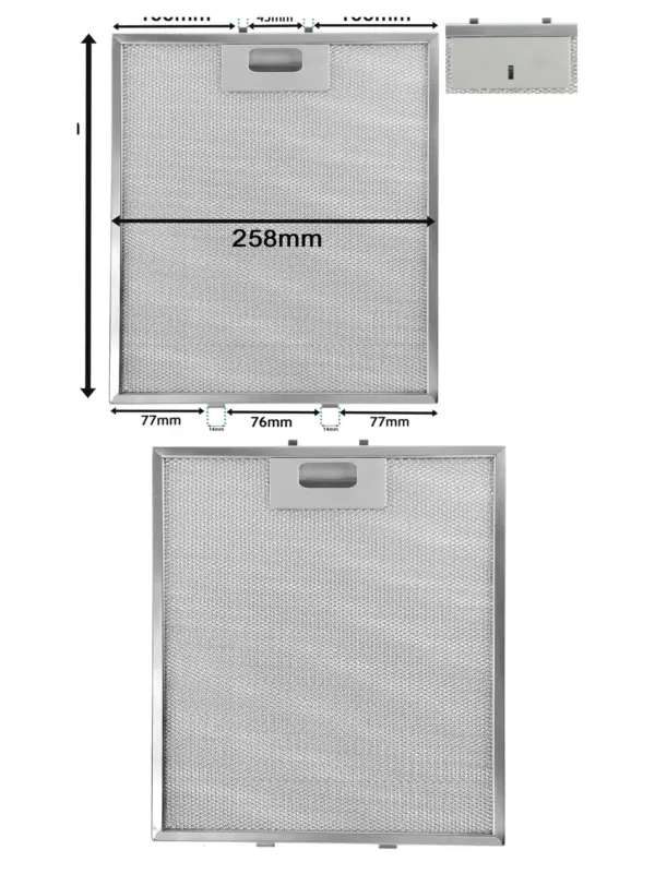 Silver Metal Mesh Cooker Hood Filter 318x258mm Cooke & Lewis B&Q CATA