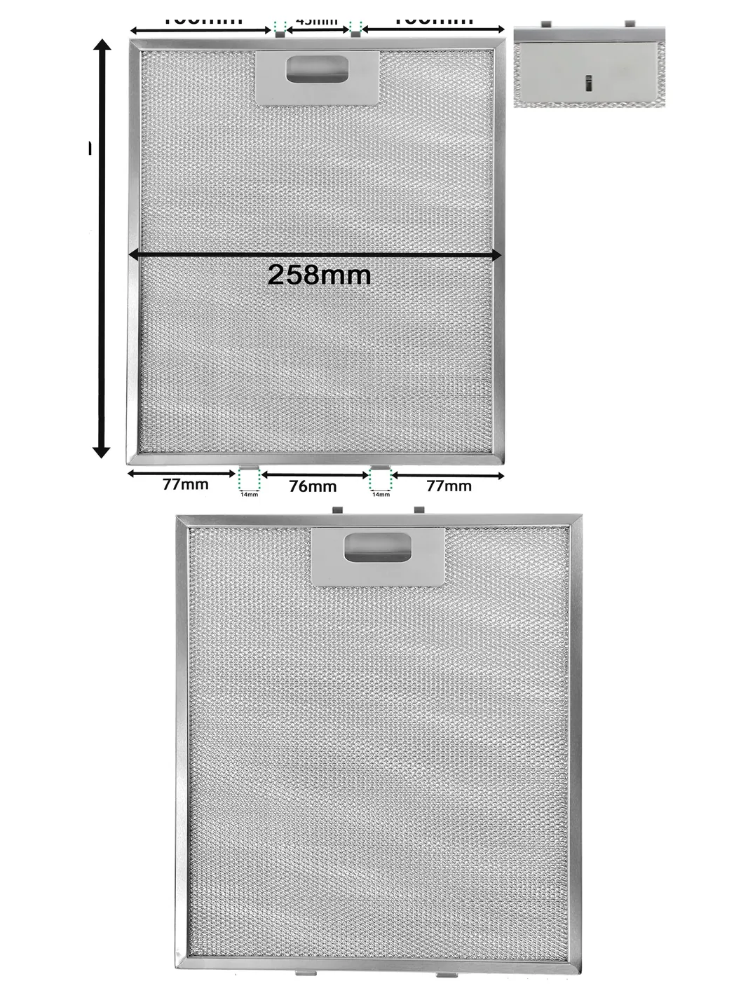 Silver Metal Mesh Cooker Hood Filter 318x258mm Cooke & Lewis B&Q CATA