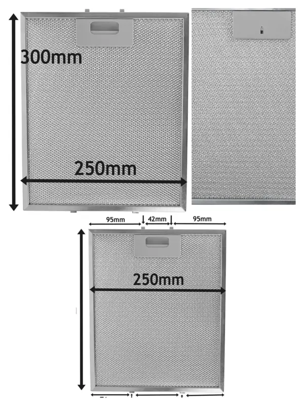 Silver Metal Mesh Grease Filter for Logik Cooker Hood – 300×250 mm
