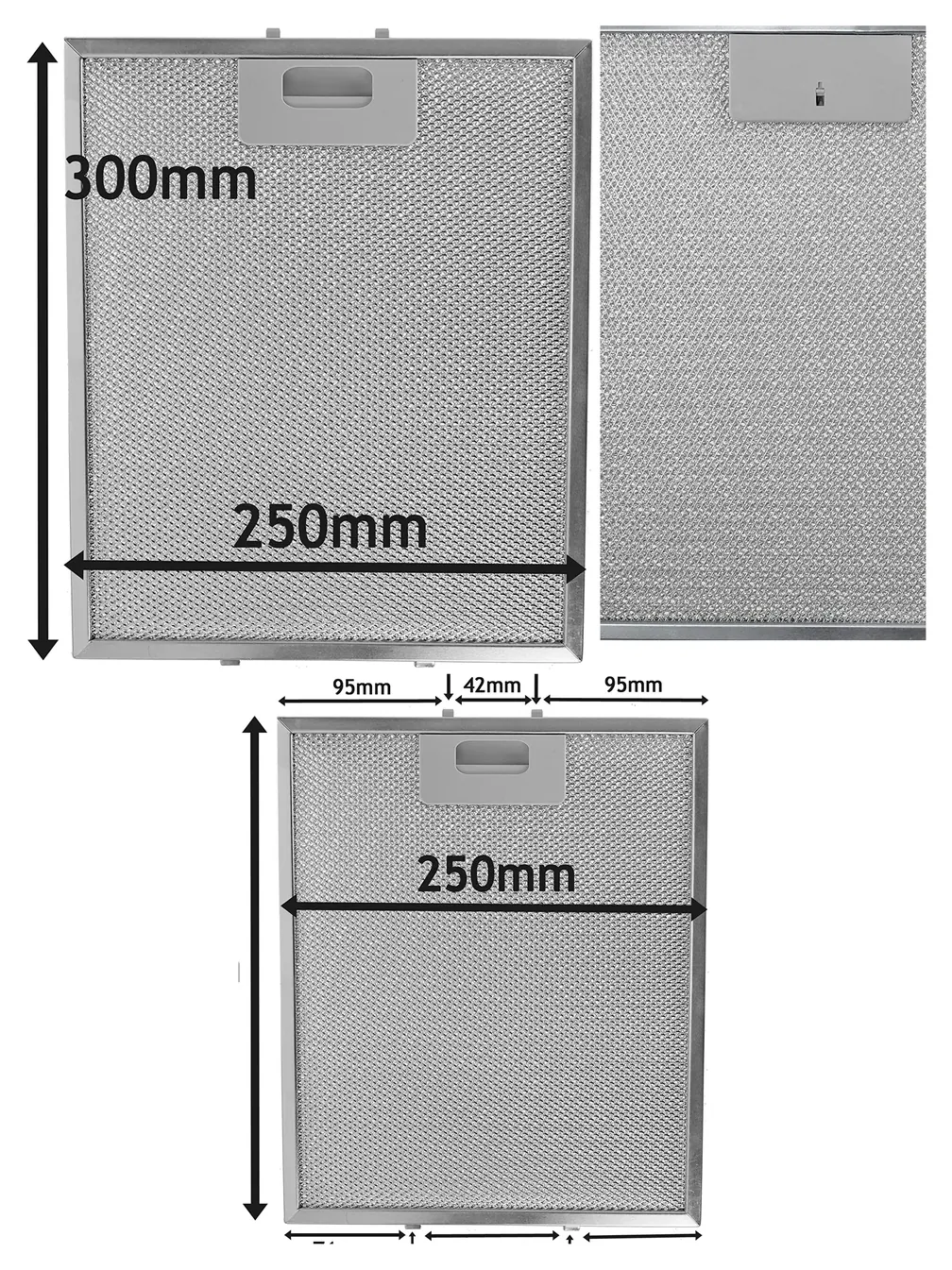 Silver Metal Mesh Grease Filter for Logik Cooker Hood – 300×250 mm