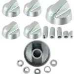 Silver NEFF Oven Control Knob Set - 4 Replacement Dials & Adapters