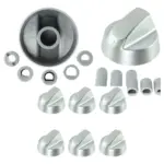 Silver NEFF Oven Control Knob Set – 6 Replacement Dials & Adapters