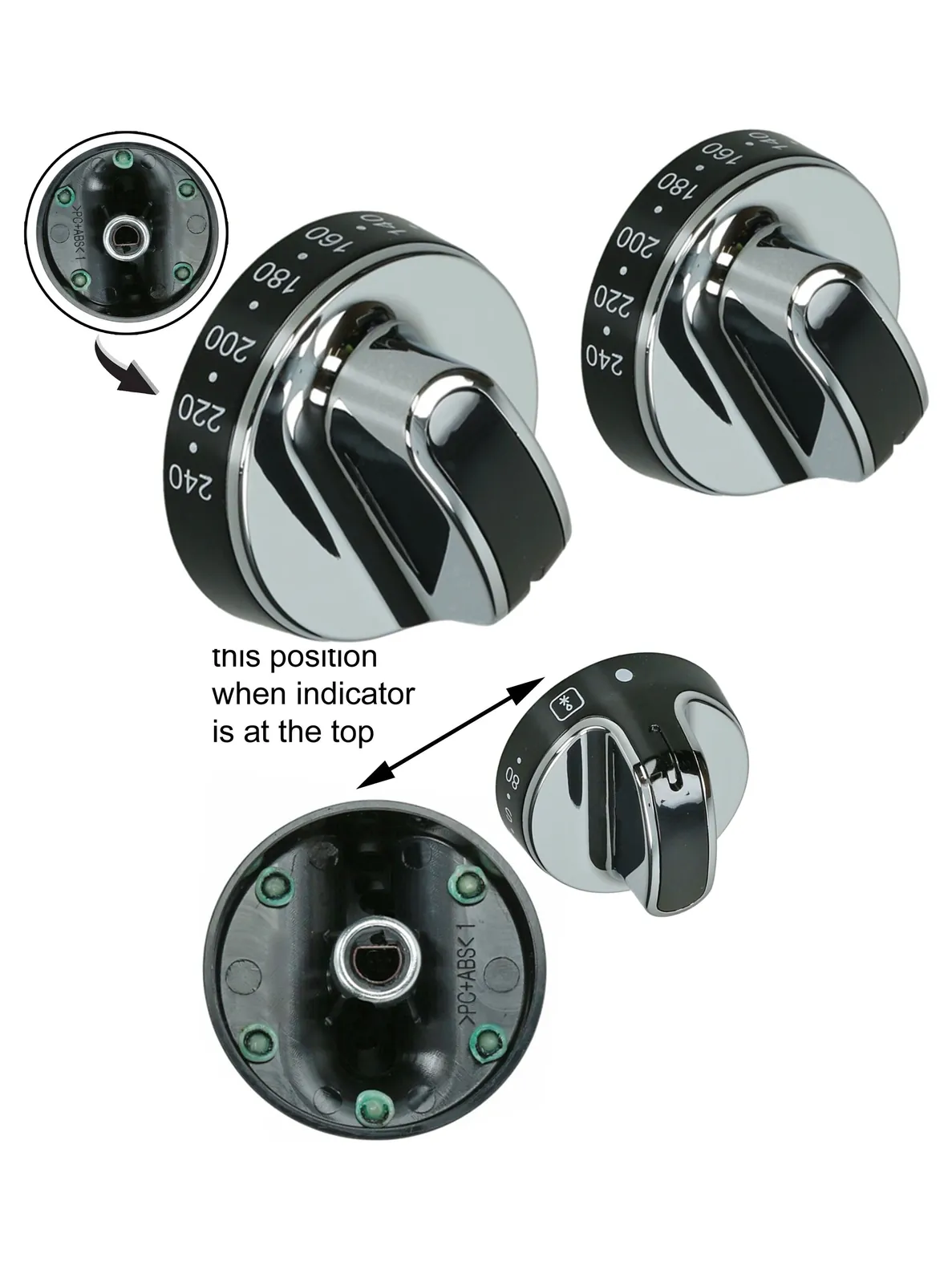 Silver Oven Temperature Knob – New World 601EDO Replacement 444442687