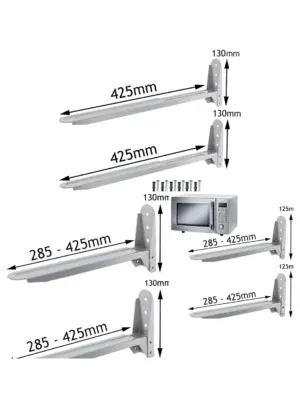 Silver Pair of Wall‑Mount Brackets for Logik Microwave