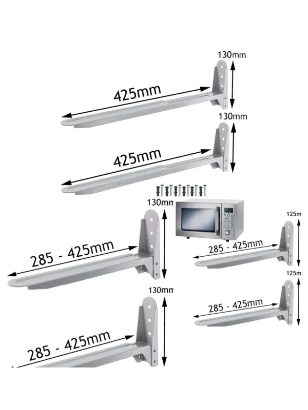 Silver Pair of Wall‑Mount Brackets for Logik Microwave