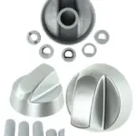 Silver Replacement Control Knob & Adapter for AEG Oven/Cooker