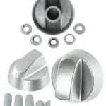 Silver Replacement Control Knob & Adapter Set for Cannon Oven & Cooker