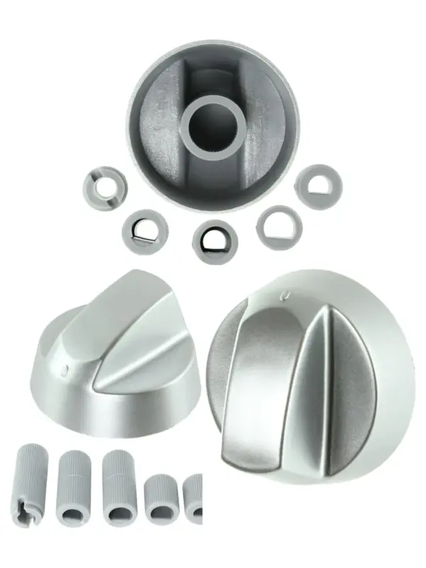 Silver Replacement Control Knob & Adapter Set for Cannon Oven & Cooker