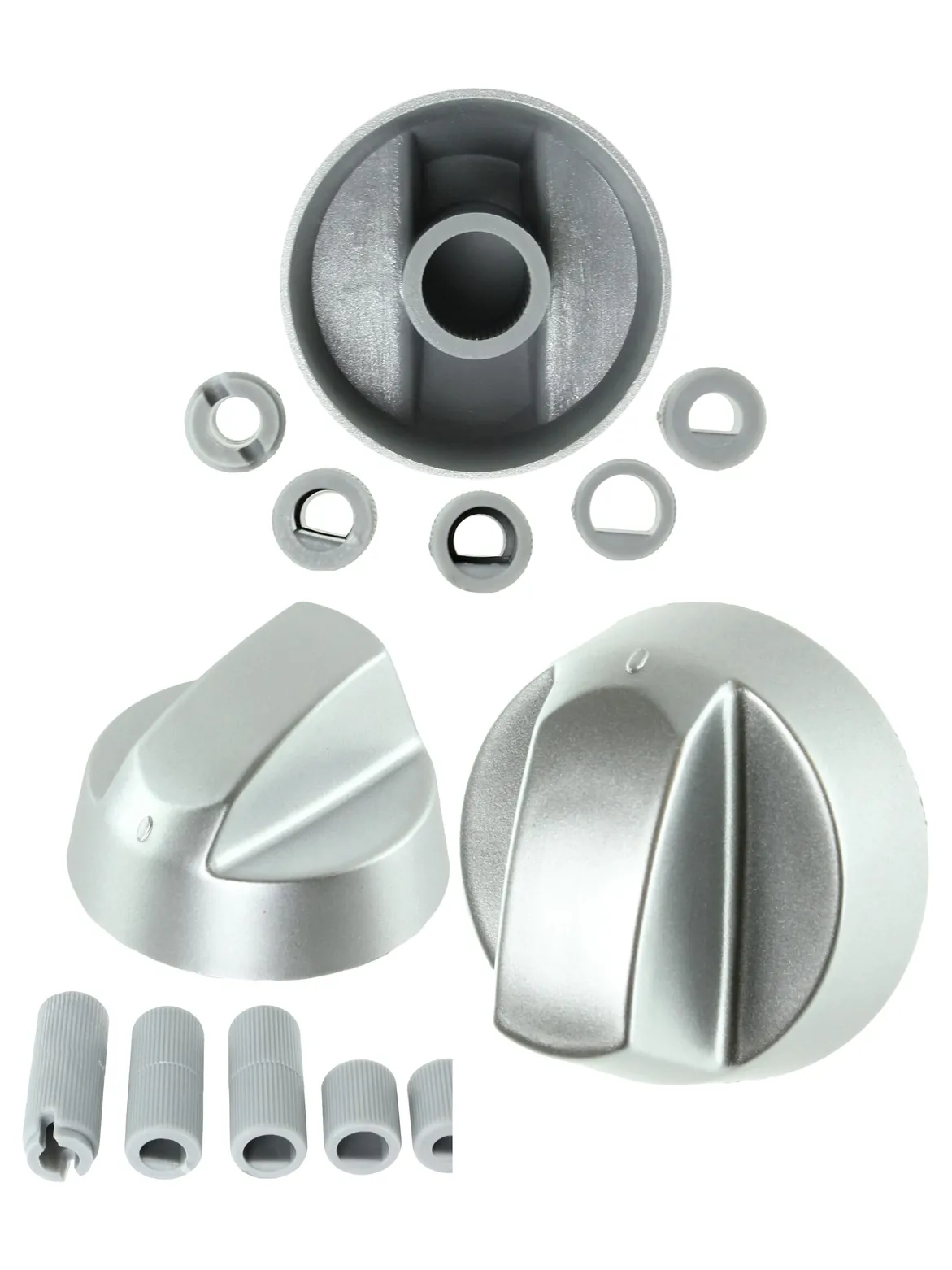 Silver Replacement Control Knob & Adapter Set for Cannon Oven & Cooker