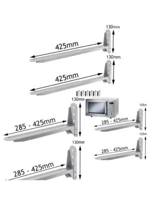 Silver Samsung Microwave Wall Mount Brackets - Set of 2