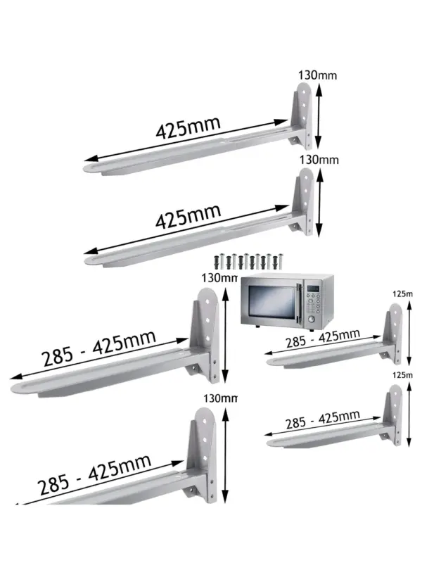 Silver Set of 2 Wall‑Mount Brackets for Bauknecht Microwaves