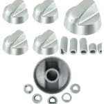 Silver Siemens Oven Control Knob & Adaptor Set - 4 pcs