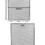 Silver Stainless Steel Mesh Filter for Baumatic Range Hood 318×258 mm
