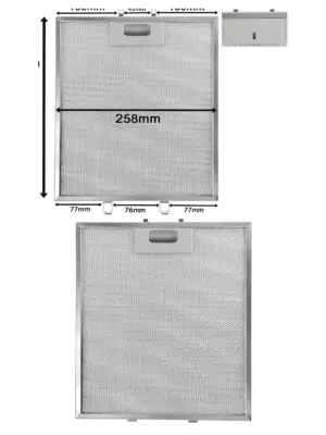 Silver Stainless Steel Mesh Filter for Baumatic Range Hood 318×258 mm